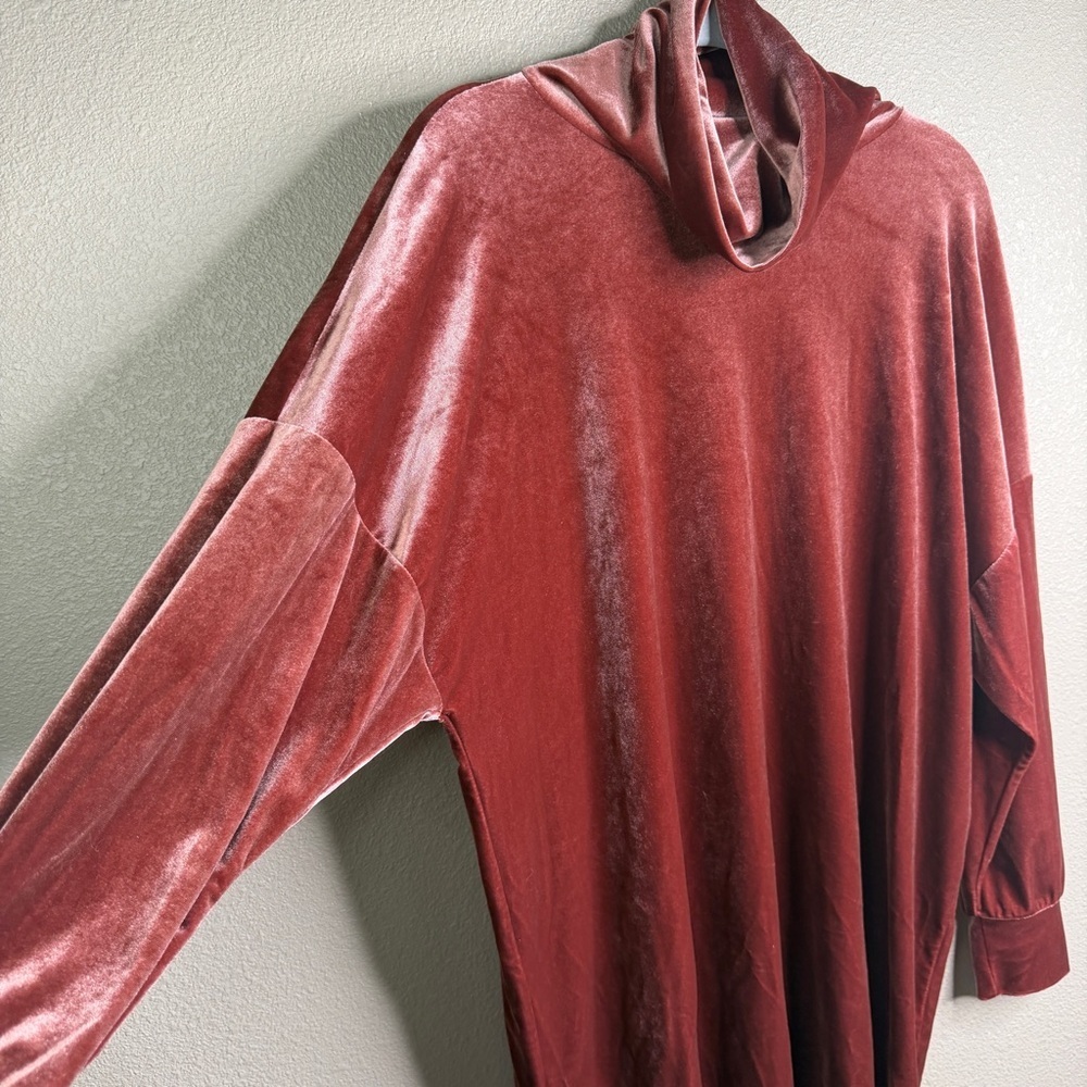Urban Outfitters Velour Turtleneck Dress Batwing Sleeve Size M - Picture 2 of 7
